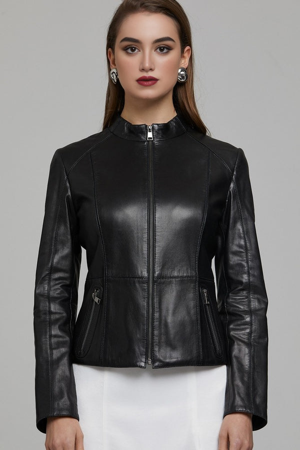 Mia Black Motor Bike Stylish Leather Jacket for Women
