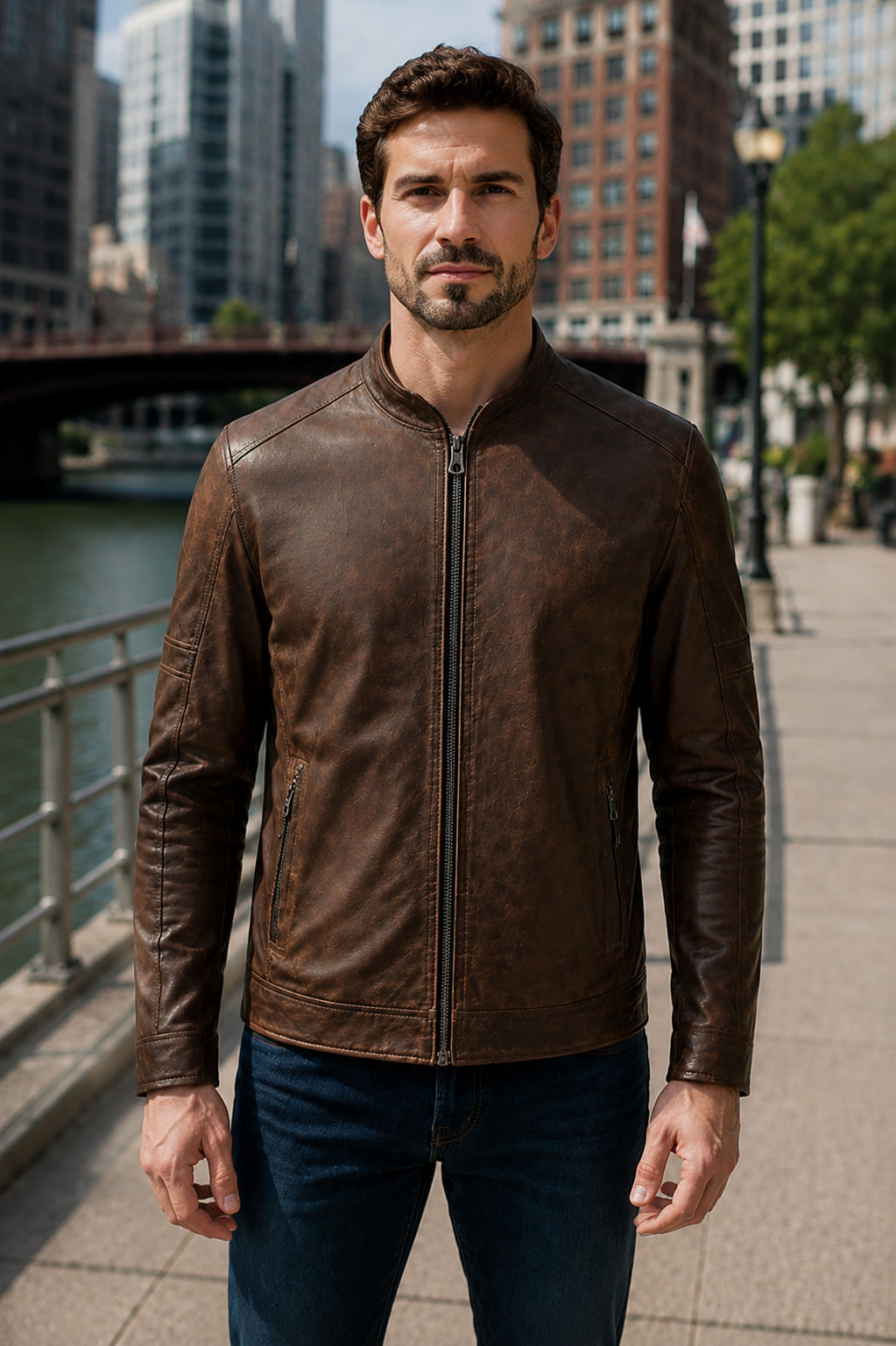 Oakridge Heritage Brown Leather Jacket