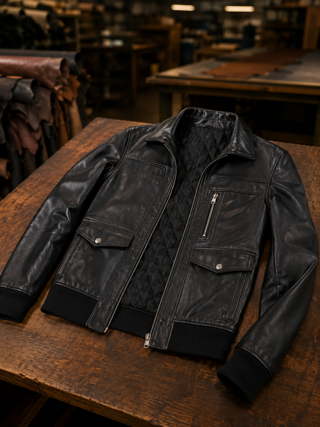 Obsidian Edge Black Leather Jacket