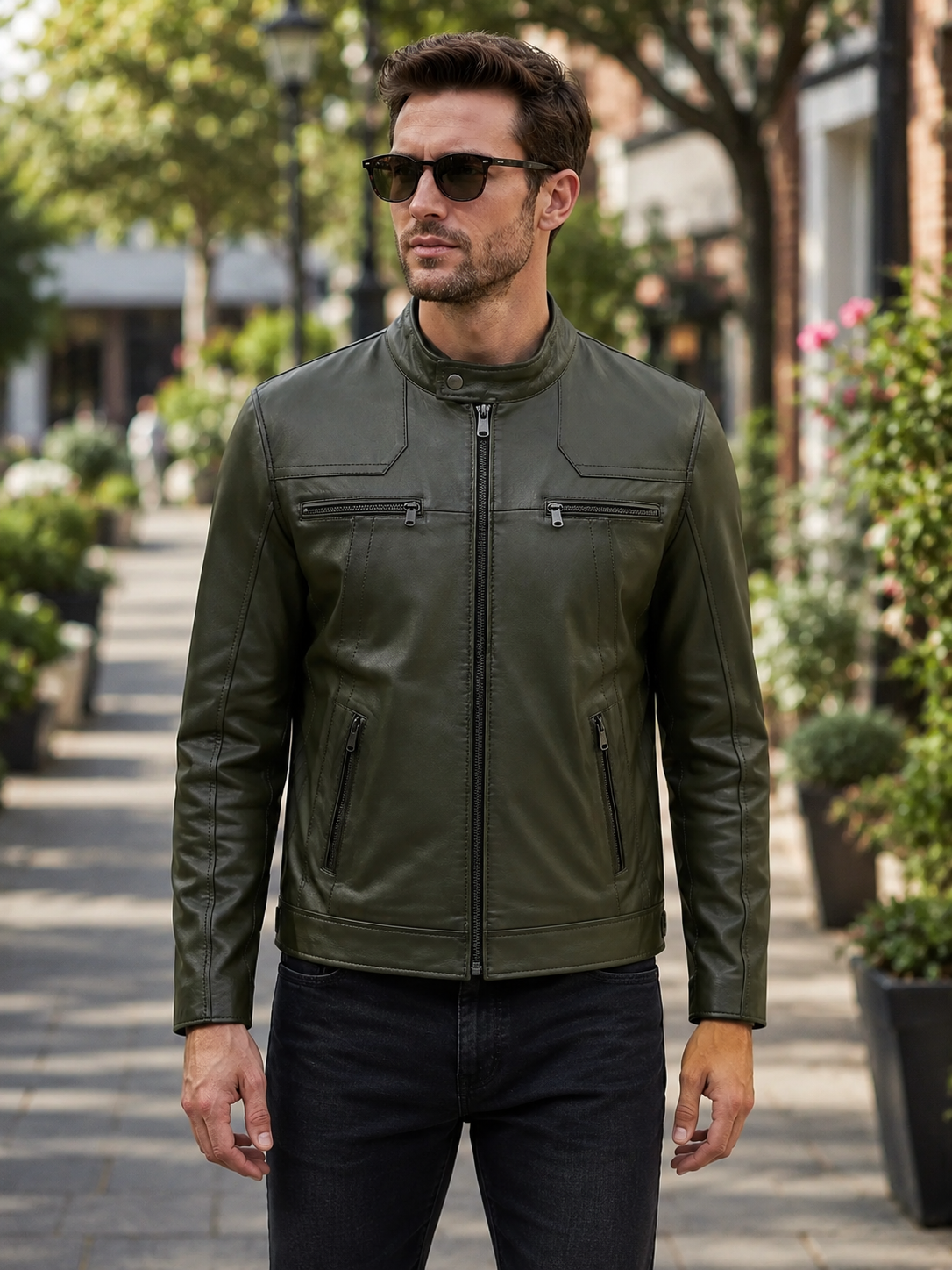 Olive Valor Premium Leather Jacket
