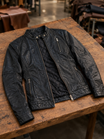Olivia Black Bike Rider Leather Jacket For Women