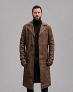Orlando Waxed Brown Leather Coat For Men