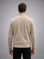 Modern Elegance Beige Suede Style Jacket for Men