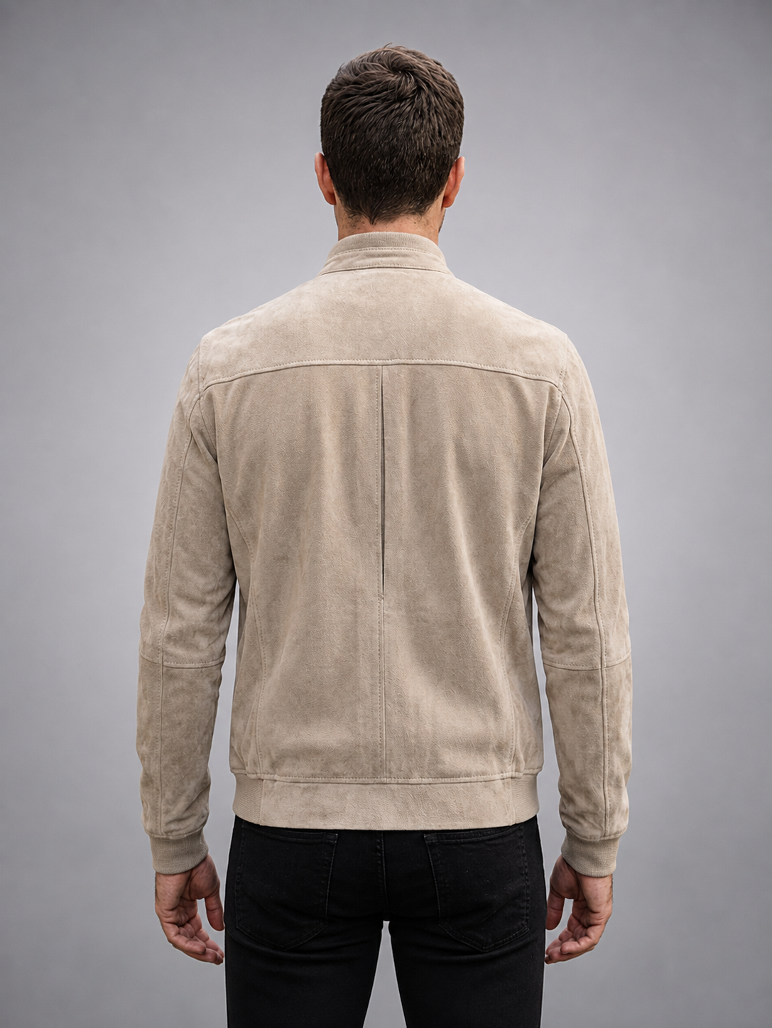 Modern Elegance Beige Suede Style Jacket for Men