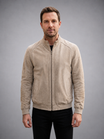 Modern Elegance Beige Suede Style Jacket for Men