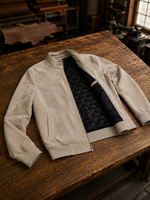 Modern Elegance Beige Suede Style Jacket for Men