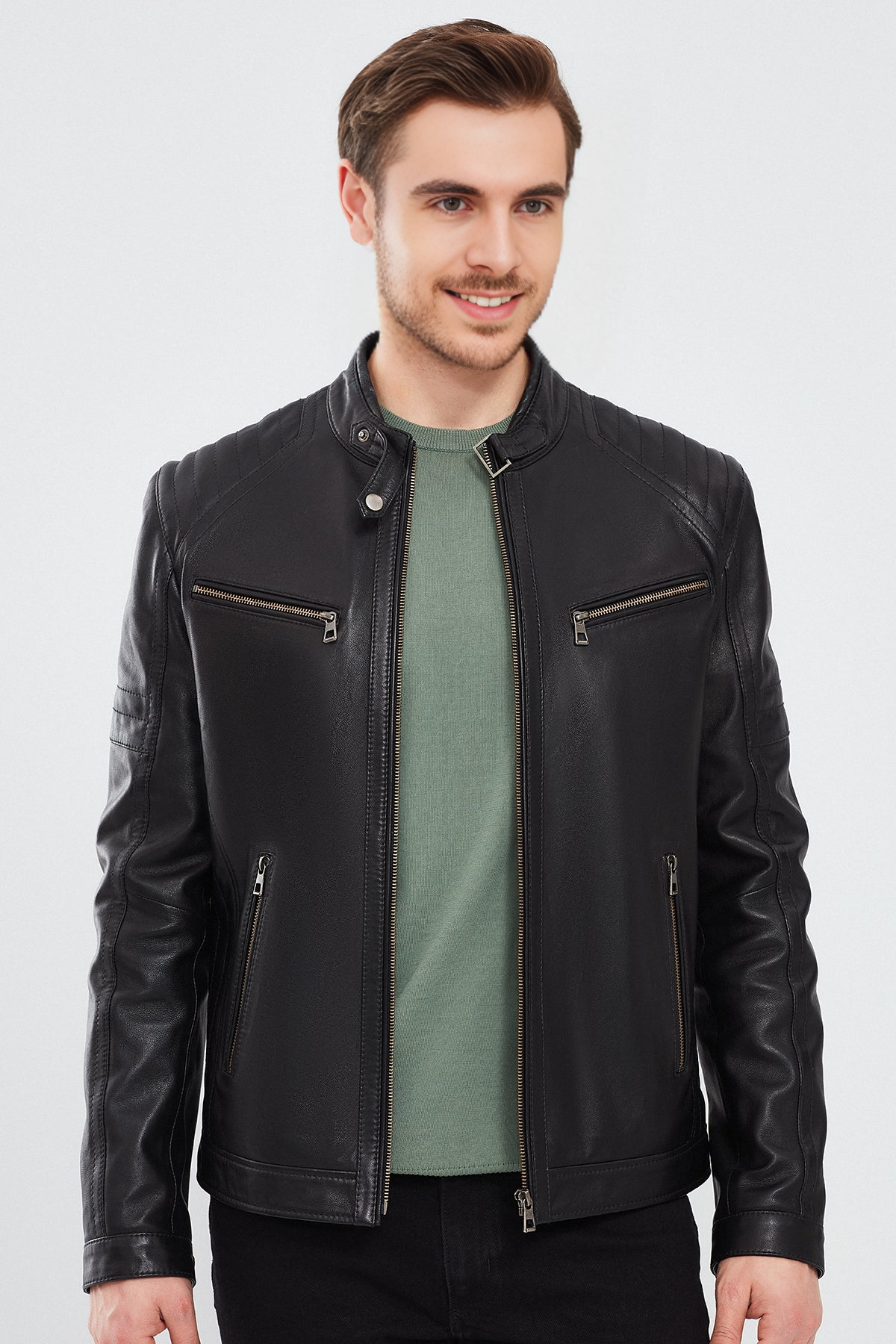 Paul Men’s Black Leather Jacket | 60 % Off | Distressed Jackets