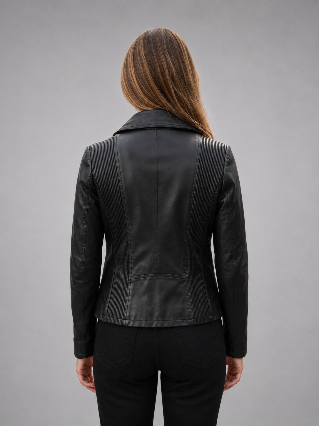 Philadelphia Black Racer Leather Jacket For Women