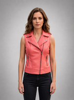 Pink Leather Vest Usa For Women