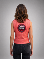 Pink Leather Vest Usa For Women