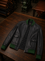 Stark Black Bomber Leather Jacket For Women