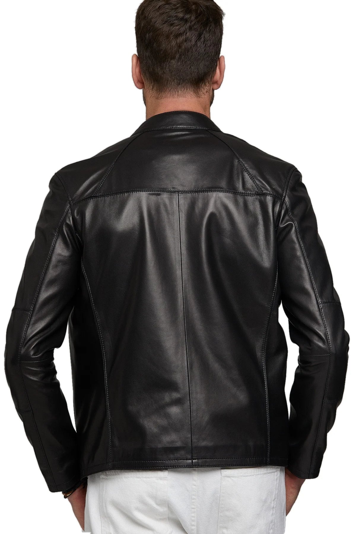 David Sheepskin Black Leather Jacket For Men
