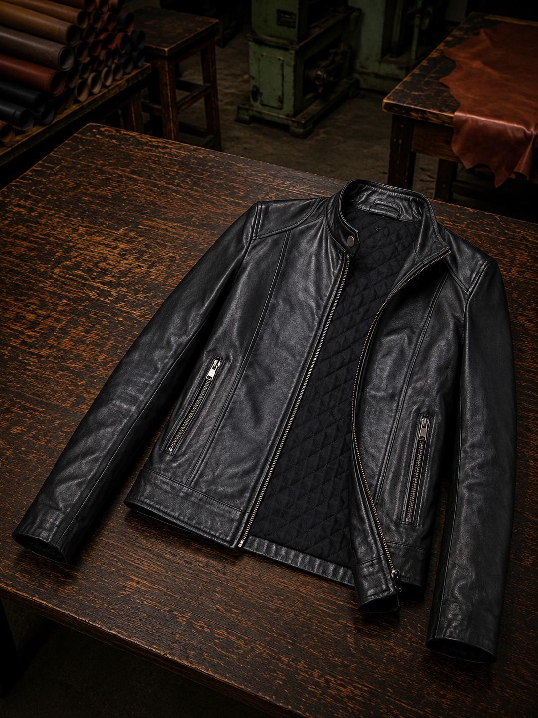 Prima Short Black Leather Jacket For Women
