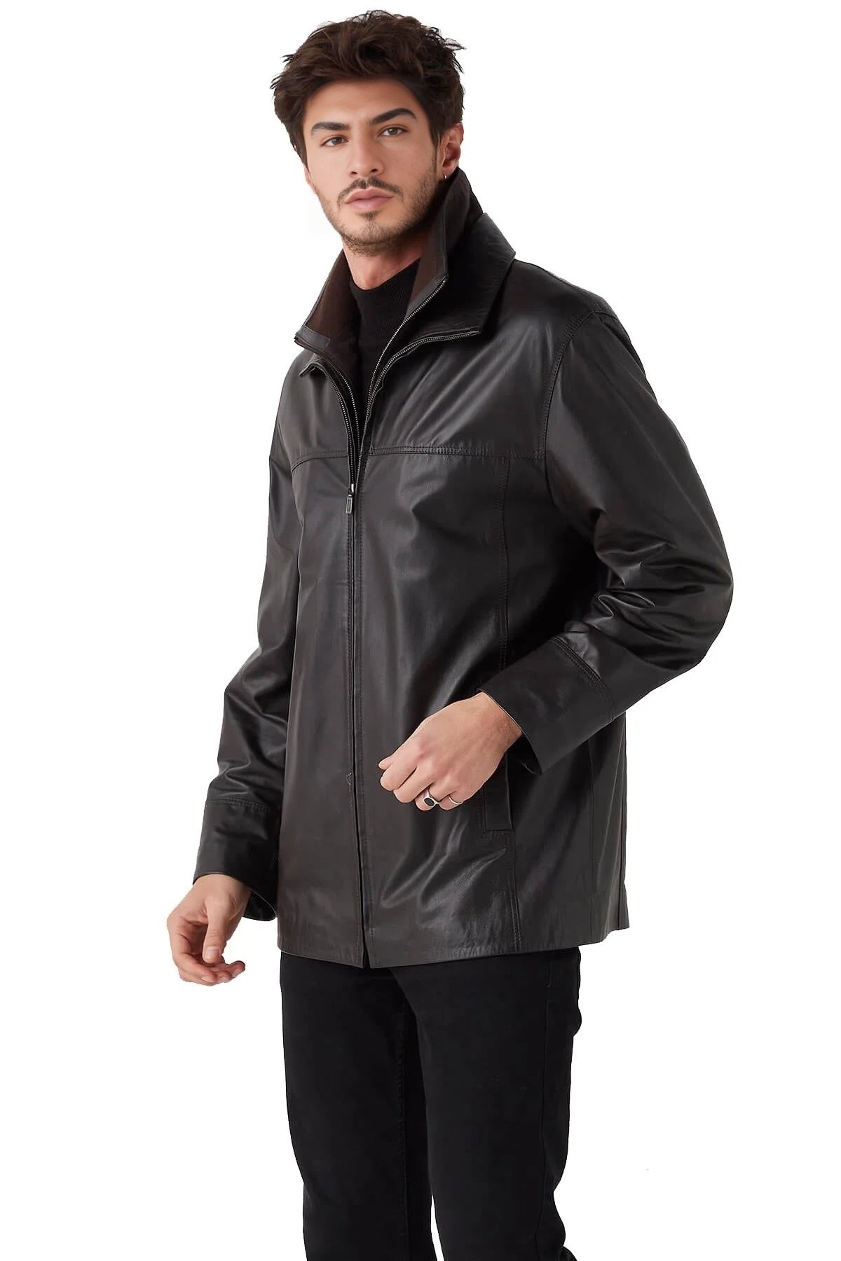 Logan Black Leather Jacket For Men