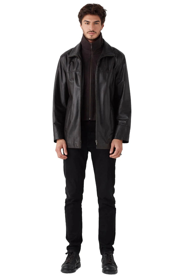 Logan Black Leather Jacket For Men