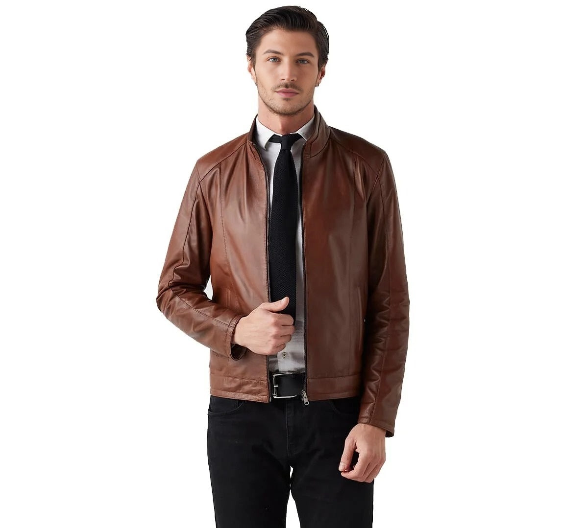 Eric Brown Motorcycle Leather Jacket For Men