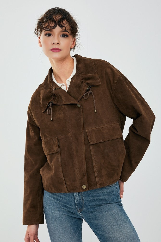 Women Suede Stylish Leather jacket