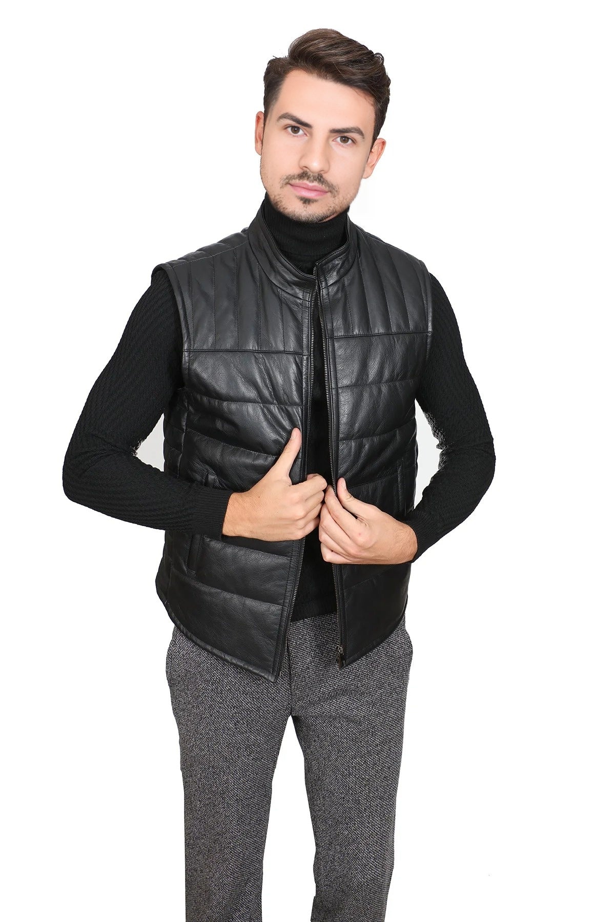 Anthony Vest Real Black Jacket For Men
