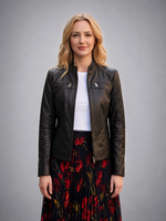 Raleigh Black Leather Jacket for Women