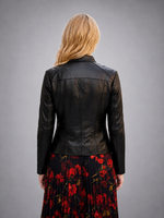 Raleigh Black Leather Jacket for Women