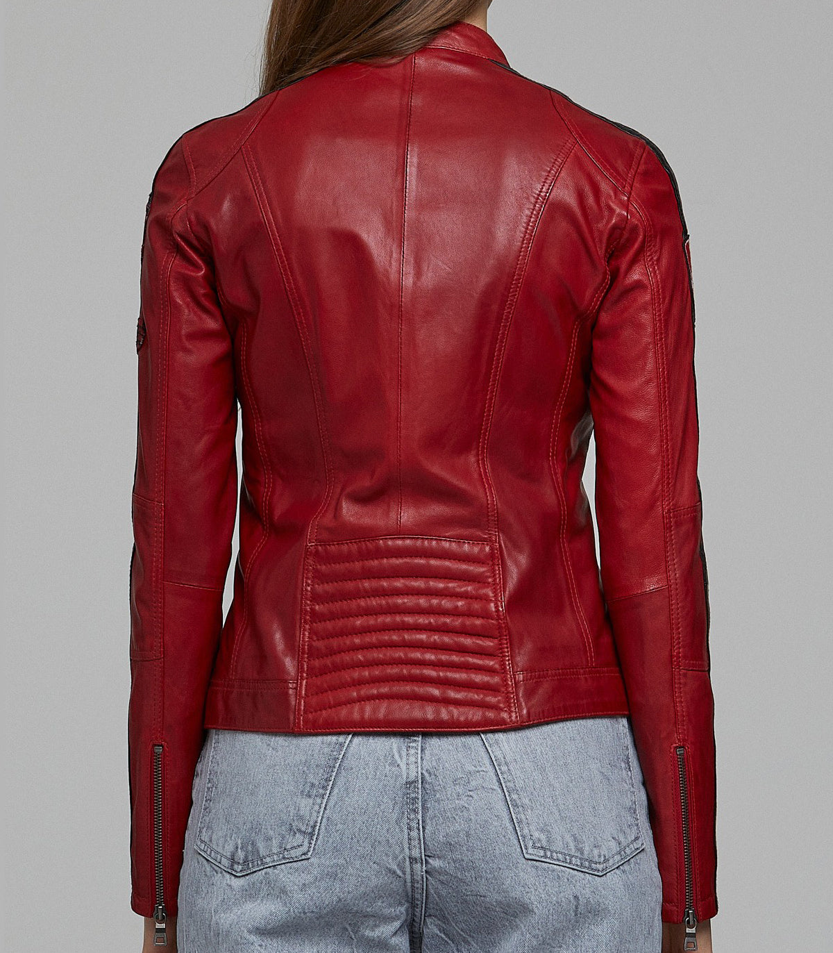 Eloise Red Stylish Leather Jacket For Women