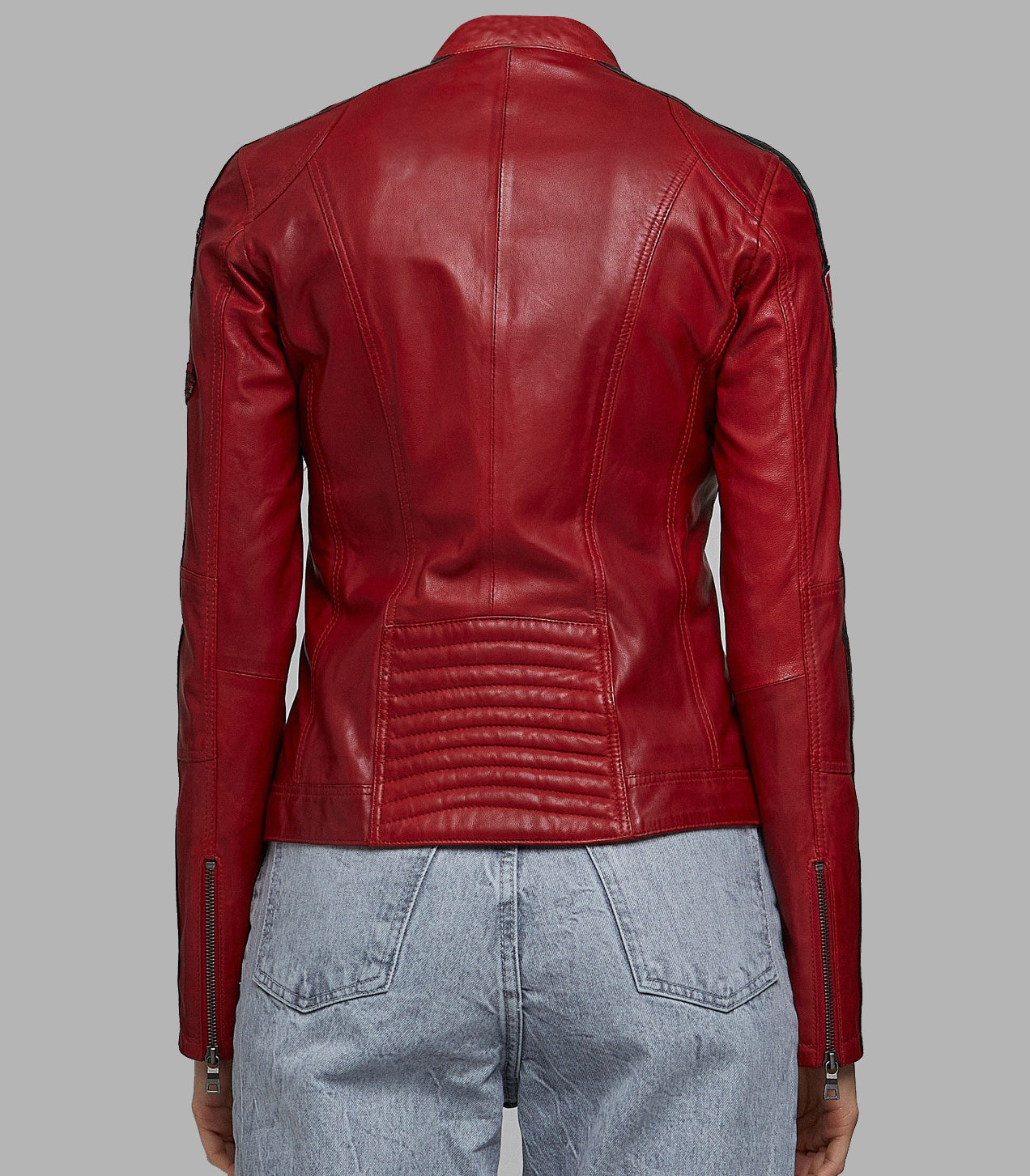 Eloise Red Stylish Leather Jacket For Women