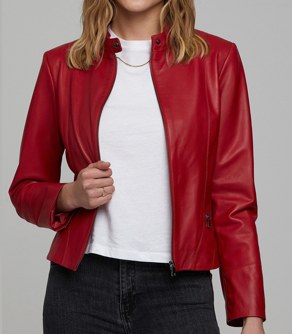 Red Viola Women's Leather Jacket