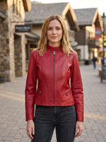 Red Viola Women's Leather Jacket