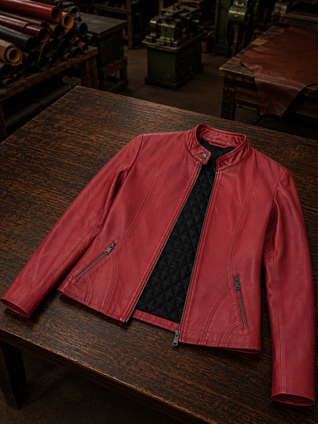 Red Viola Women's Leather Jacket
