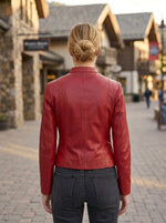 Red Viola Women's Leather Jacket