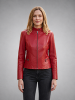 Red Viola Women's Leather Jacket