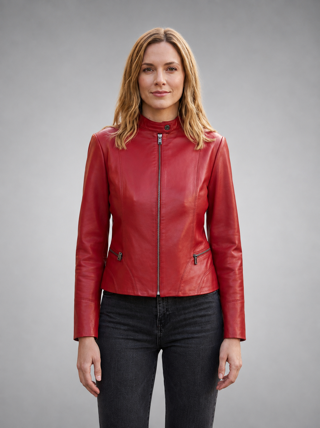 Red Viola Women's Leather Jacket