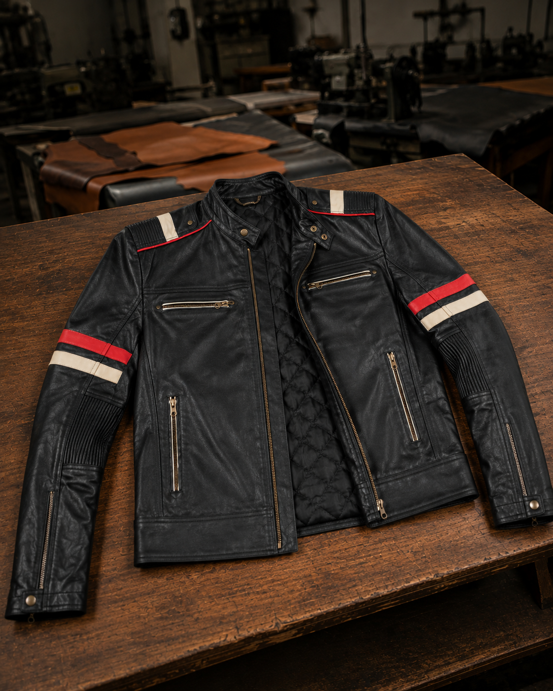 Retro Black Stylish Leather Jacket For Men