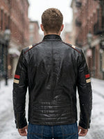 Retro Black Stylish Leather Jacket For Men