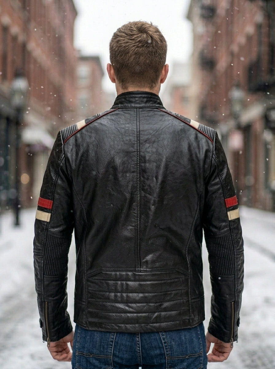 Retro Black Stylish Leather Jacket For Men