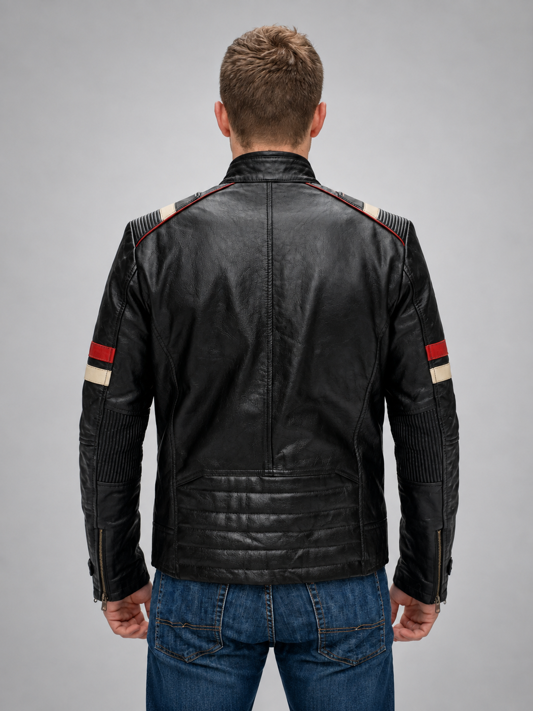 Retro Black Stylish Leather Jacket For Men