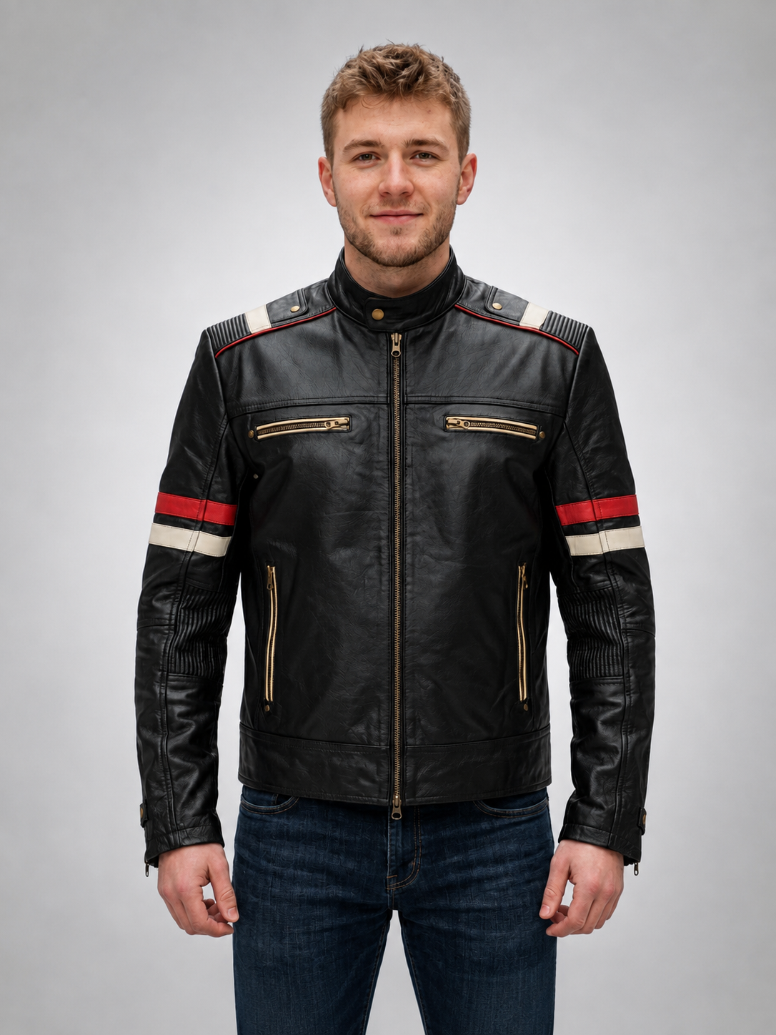 Retro Black Stylish Leather Jacket For Men
