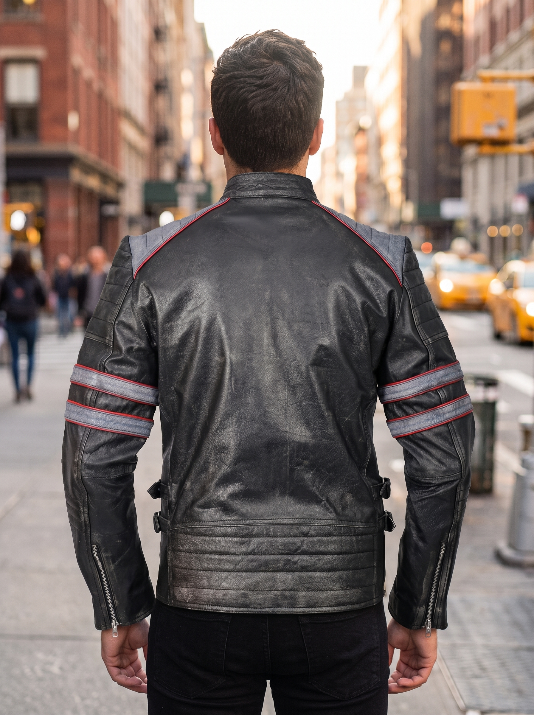 Retro Black Stylish Leather Jacket For Men