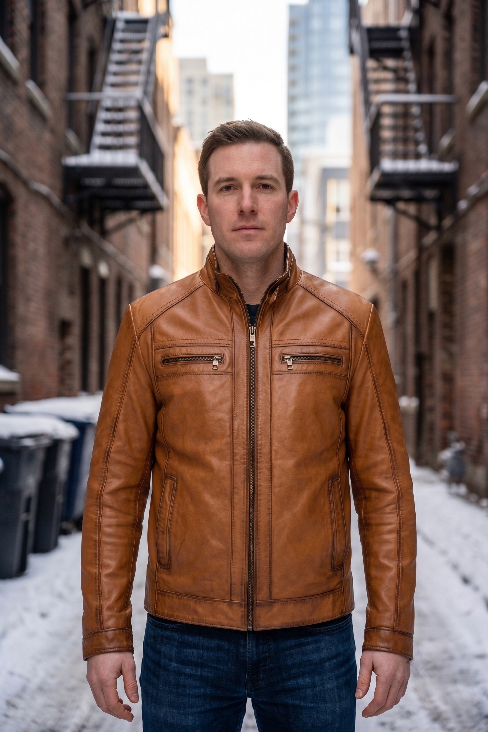 Robert Pure Sheepskin Brown Leather For Men