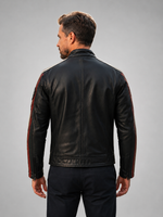 Rock Black Stylish Leather Jacket With Hoodie For Men
