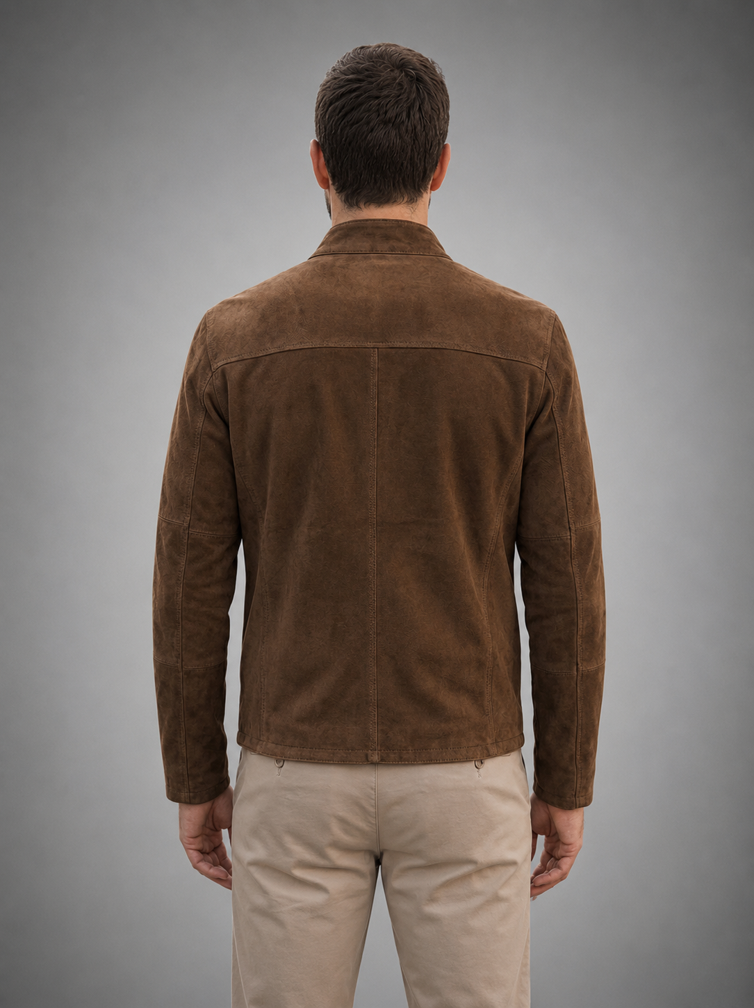 Ruston Brown Suede Men’s Leather Jacket – Classic Minimalist Style