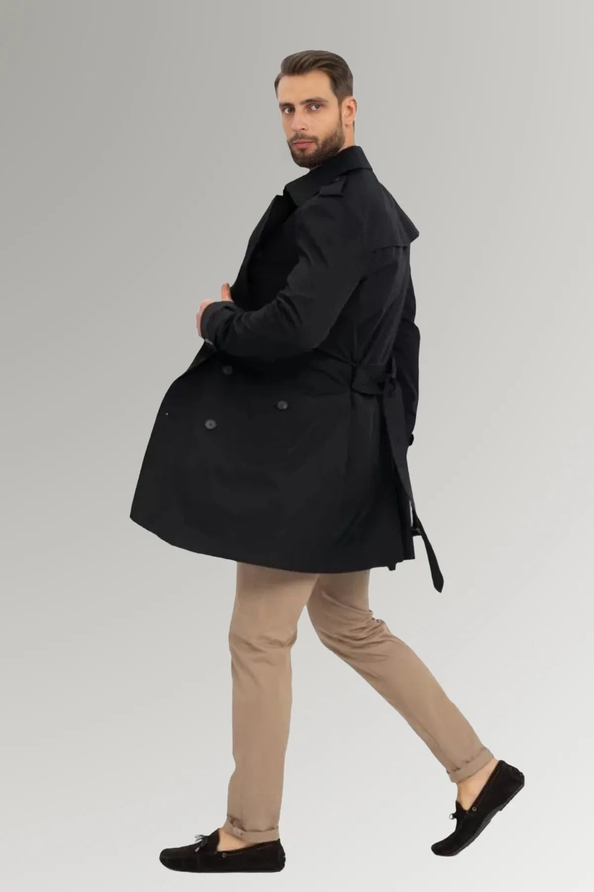 Lynx Black Cotton Jacket For Men