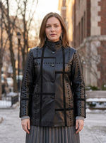 Serenity Women Black Leather Coat