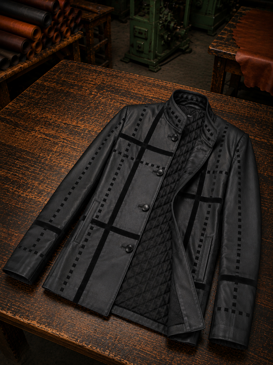 Serenity Women Black Leather Coat