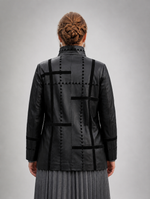 Serenity Women Black Leather Coat
