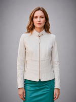 Snow White Leather Jacket For Women