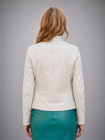 Snow White Leather Jacket For Women