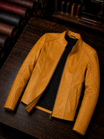 Stella bike Racer Yellow Leather Jacket For Women
