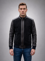 Stephen Black Men Real Leather Jacket
