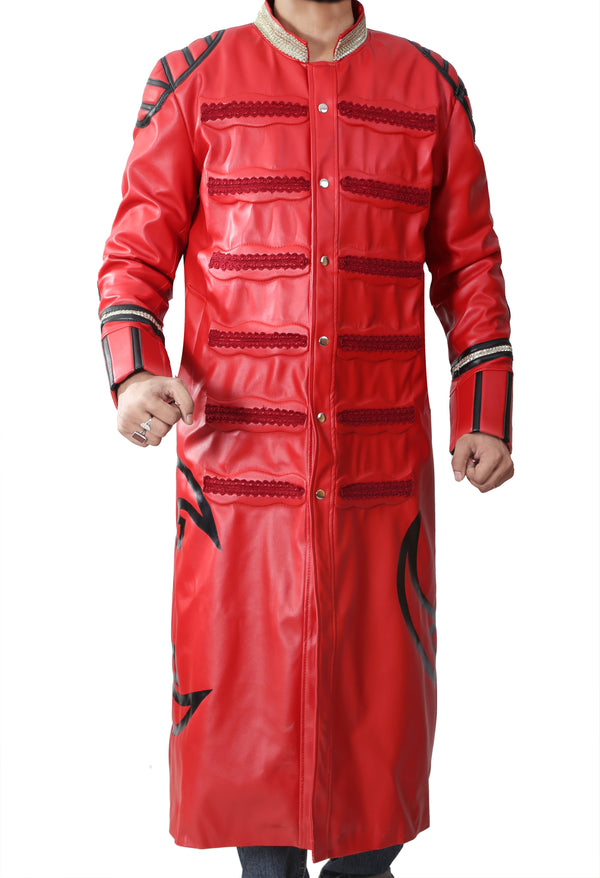 Scorpion Red Stylish Leather Coat For Men